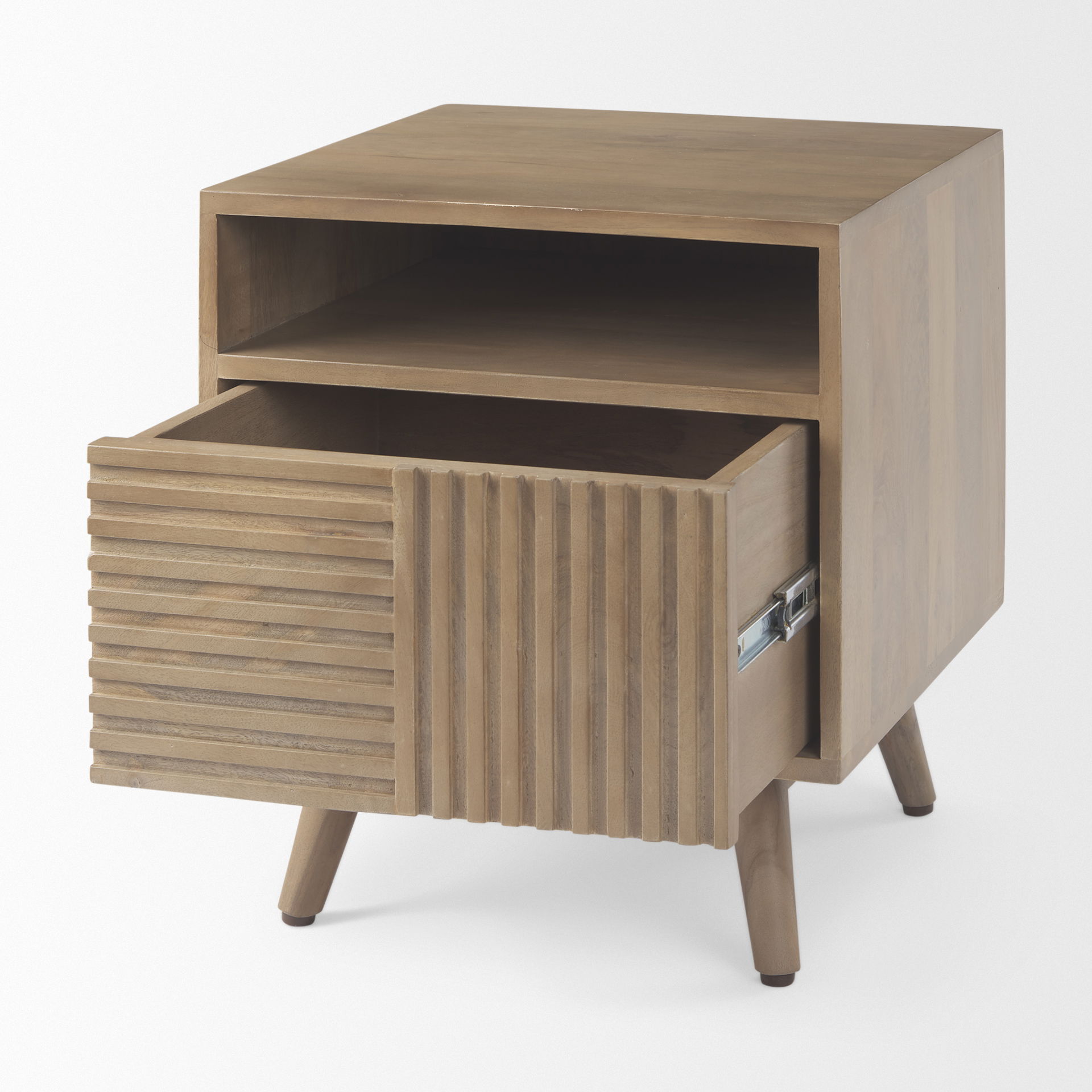 Sable  19.0L x 19.0W x 21.5H Light Brown Wood Side Table large image 