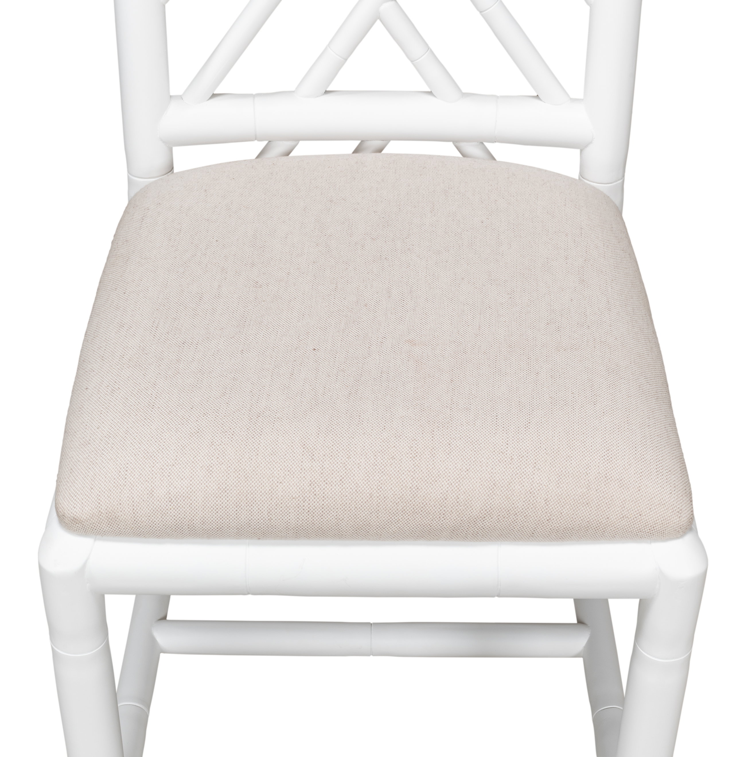Brighton Bamboo Side Chair, White, Dining Chair by Sarreid, 17" length x 22" width x 39" height View 5