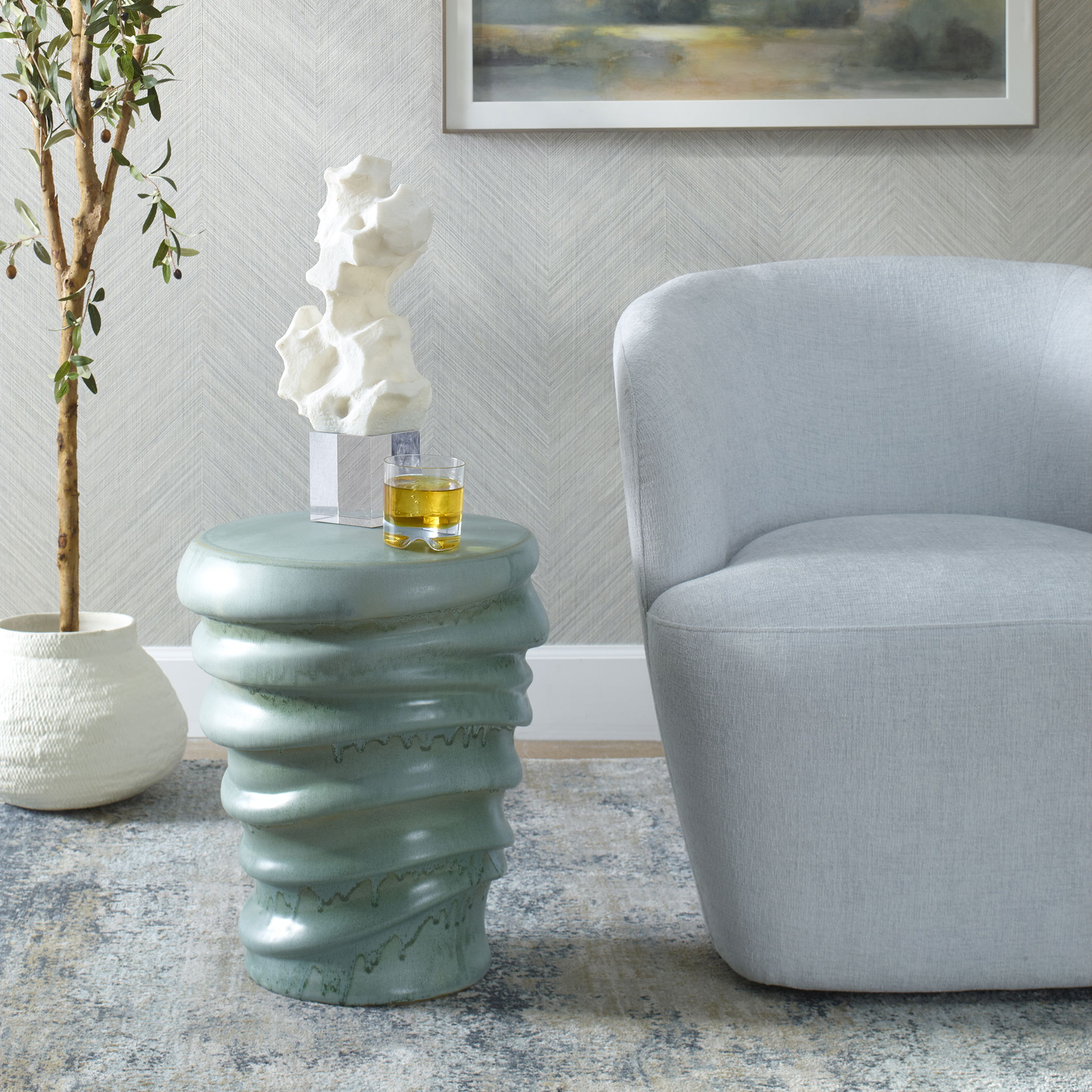 Skye Modern Garden Stool large image 