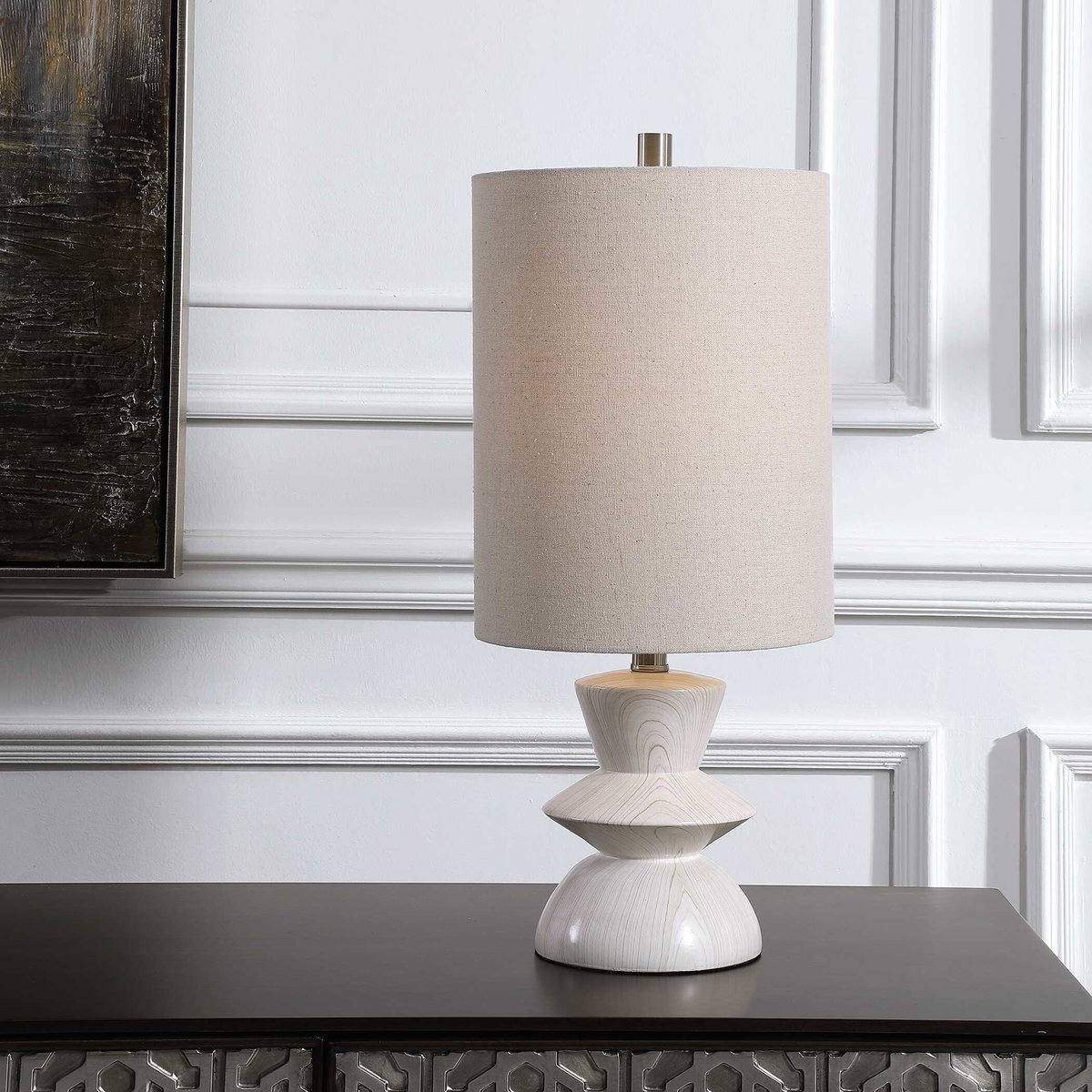 Stevens Bleached Wood Buffet Lamp, Table Lamp by Uttermost, 10" width x 23.5" height x 10" depth View 2