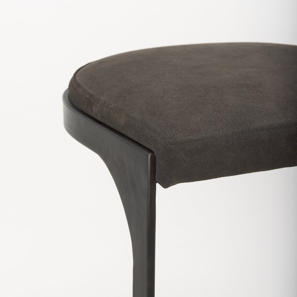 Tyson 17L x 18W x 28H Brown/Gray Suede with Metal Frame Counter Stool, Counter & Bar Stool by Mercana, 17.25" length x 17.5" width x 28" height View 8
