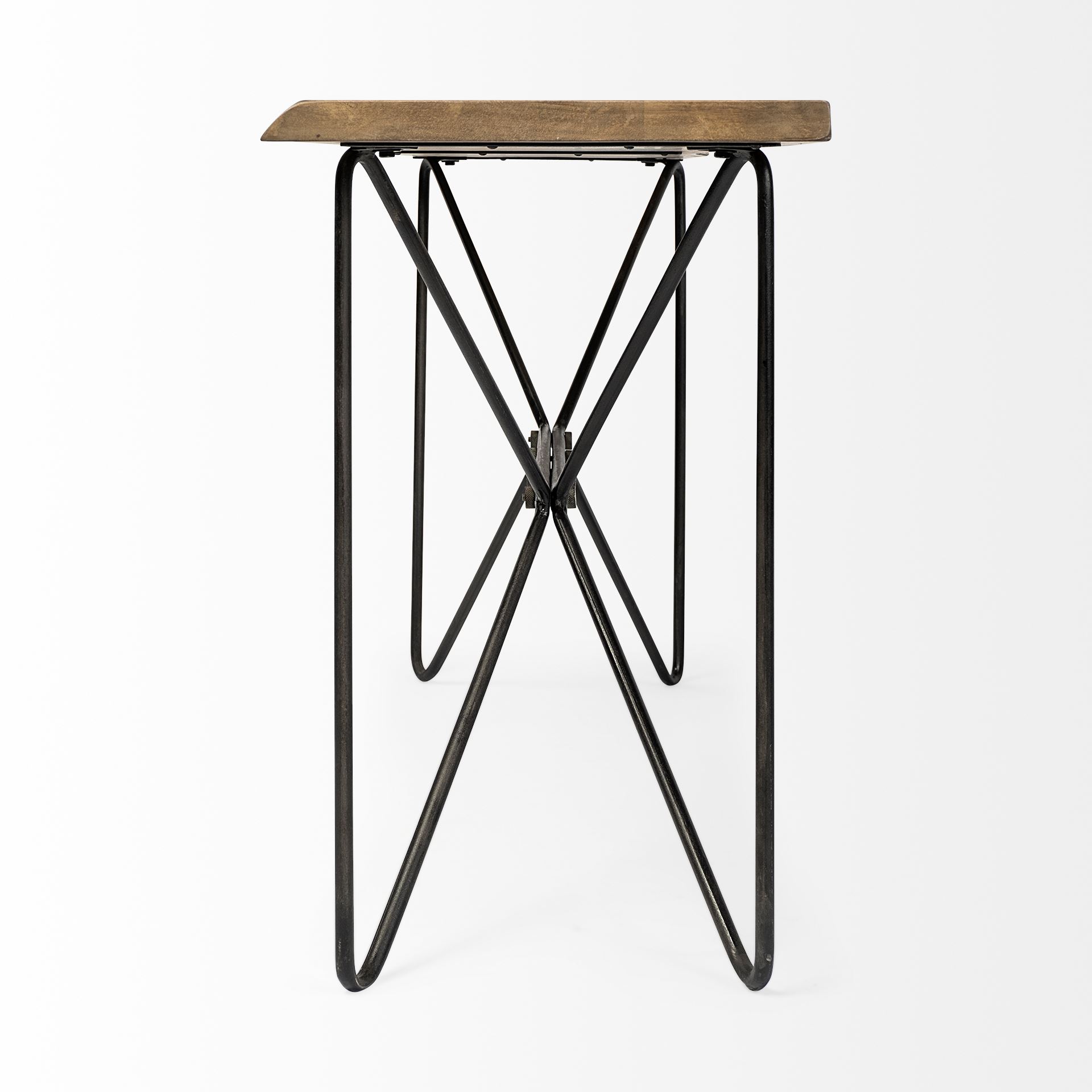 Papillion I 66L x 16W Blonde Wood and Iron Console Table large image 
