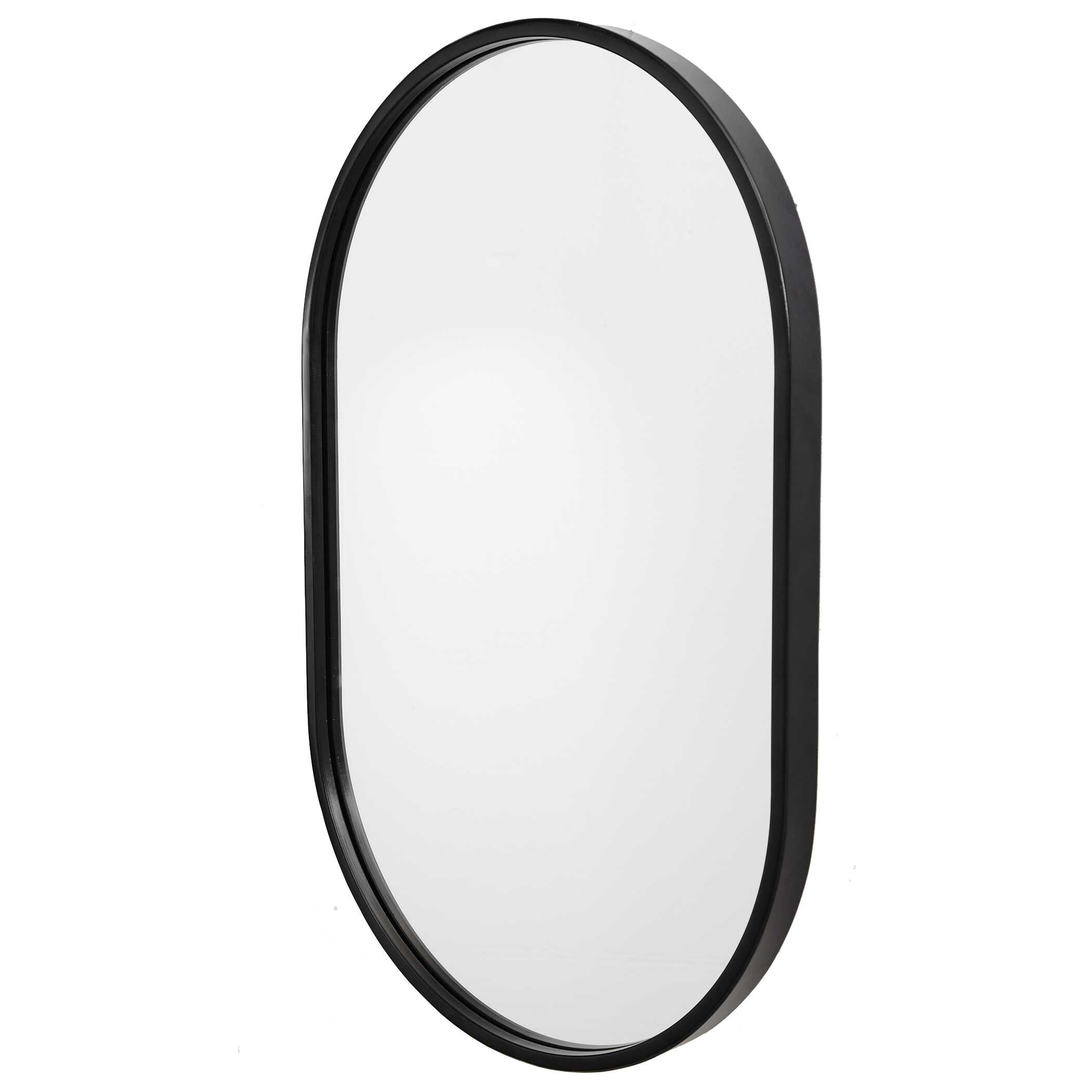 Varina Minimalist Black Oval Mirror, by Uttermost, 20" width x 32" height x 1.5" depth View 5