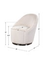 Crue White Swivel Chair, Accent Chair by Uttermost, 29" width x 32" height x 31" depth thumbnail 3