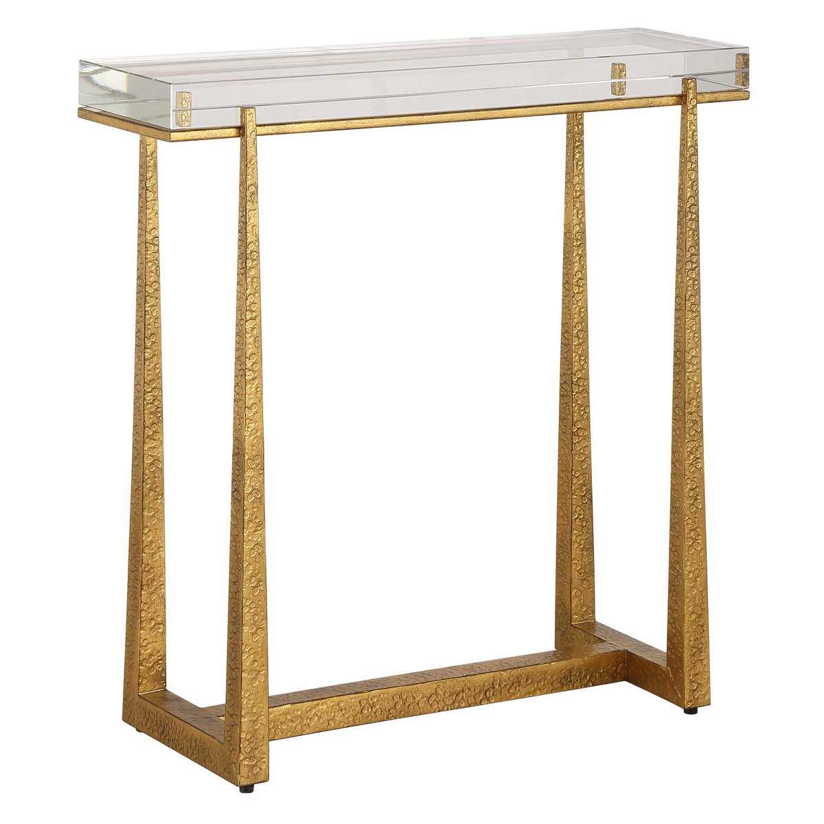 Midas Thick Crystal Accent Table, Side & End Table by Uttermost, 24" width x 24" height x 8.62" depth View 5