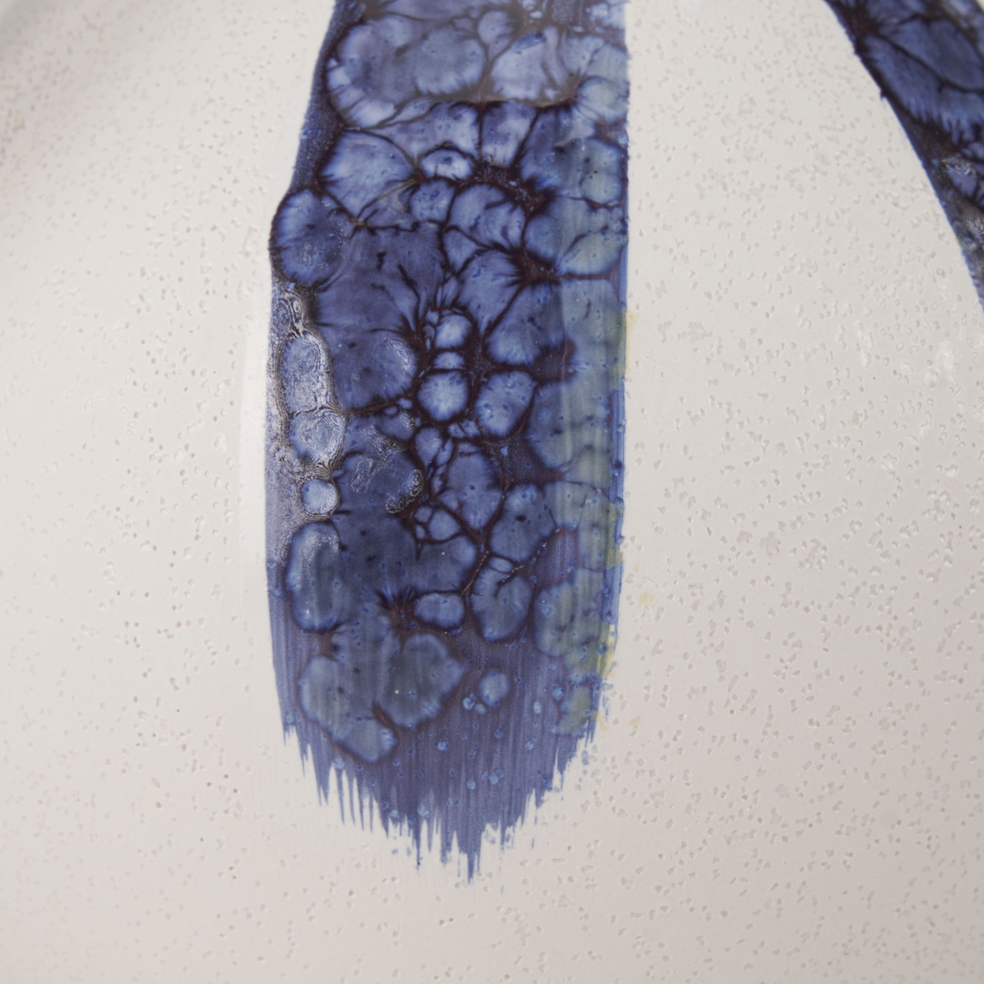 Truett White with Blue Stripes Ceramic Jug Vase, Decorative Jar by Mercana, 10.43" length x 8.66" width x 10.04" height View 7