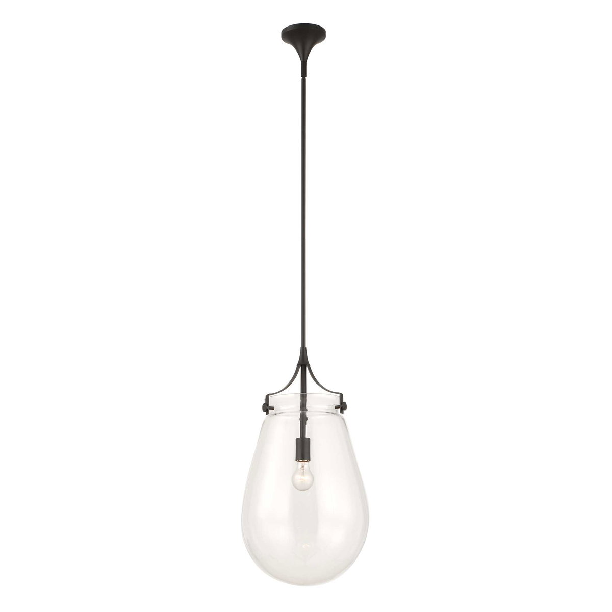 Dewdrop 1 Light Glass Shade Pendant, Ceiling Light by Uttermost, 25" height x 13.5" diameter View 8