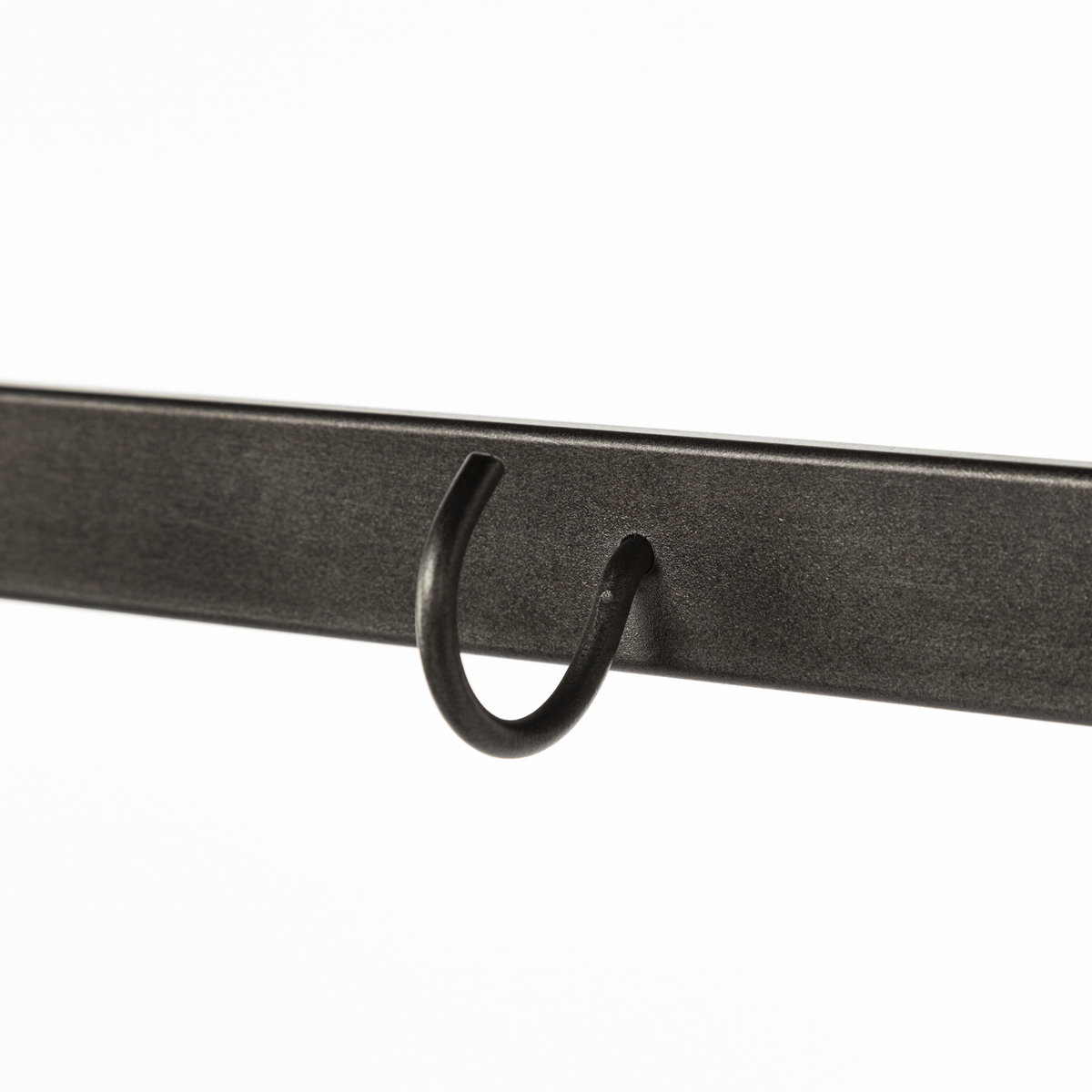 Carell 31L x 18W Black Metal And Wood Shelf Hall Tree, Entry & Hallway by Mercana, 31.1" length x 18.11" width x 77.17" height View 7