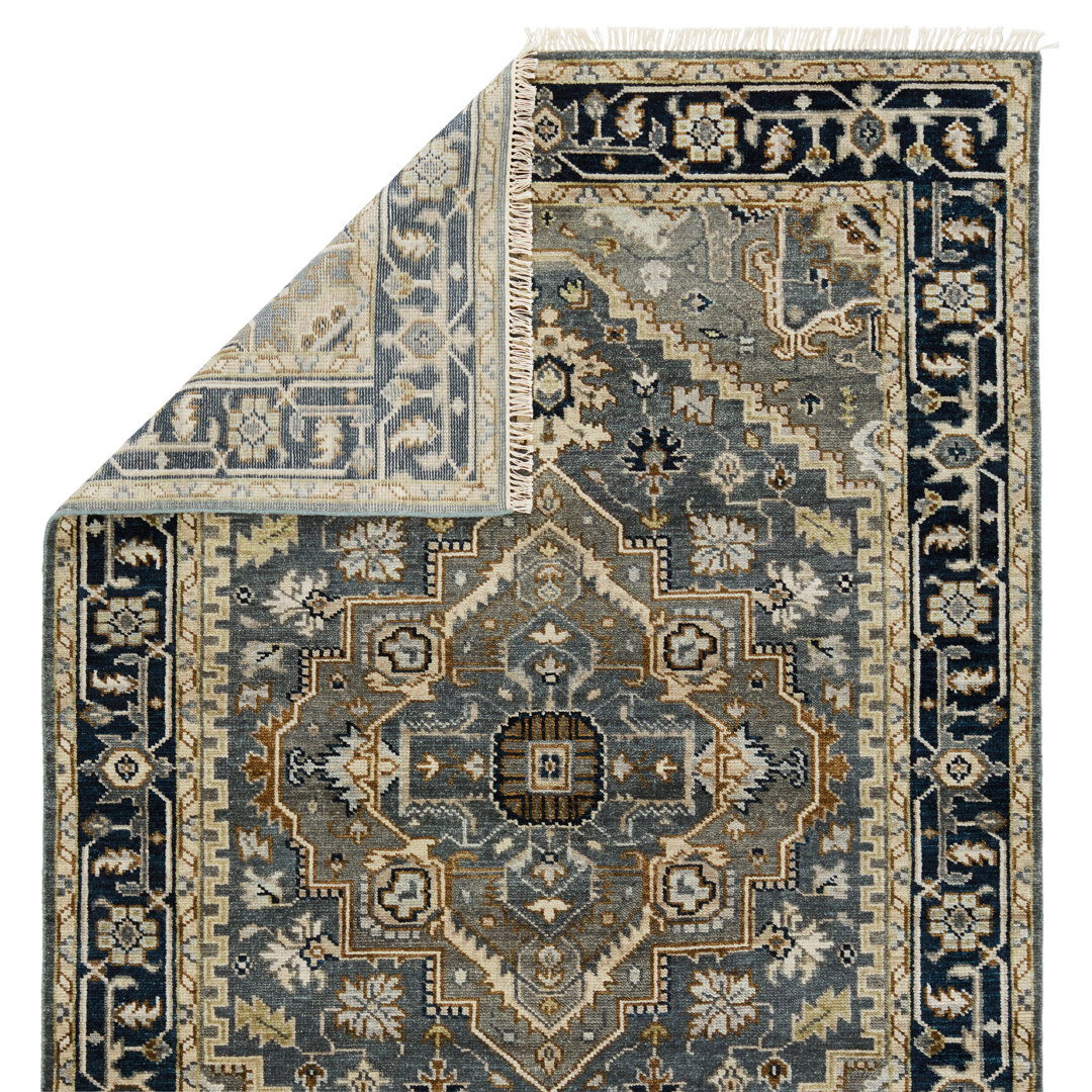 Jaipur Living Andrews Handknotted Medallion Gray Brown Area Rug large image 