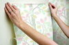 Forest Leaves Pink & Mint Peel & Stick Wallpaper thumbnail 5