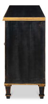 *Louis Xvi Buffet,Powder Black W/Gold, Cabinets & Sideboard by Sarreid, 60" length x 18" width x 34" height thumbnail 5
