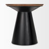 Mitchell 22.0L x 22.0W x 23.0H Black Metal Pedetal Base with Brown Wood Top Side Table thumbnail 3