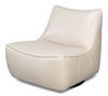 Kennett Swivel Chair,Crystal White Leath, Seating by Sarreid, 33" length x 36" width x 33" height thumbnail 1