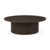 Terra 48L x 48W x 15H Dark Brown Wood Round Fluted Coffee Table thumbnail 0