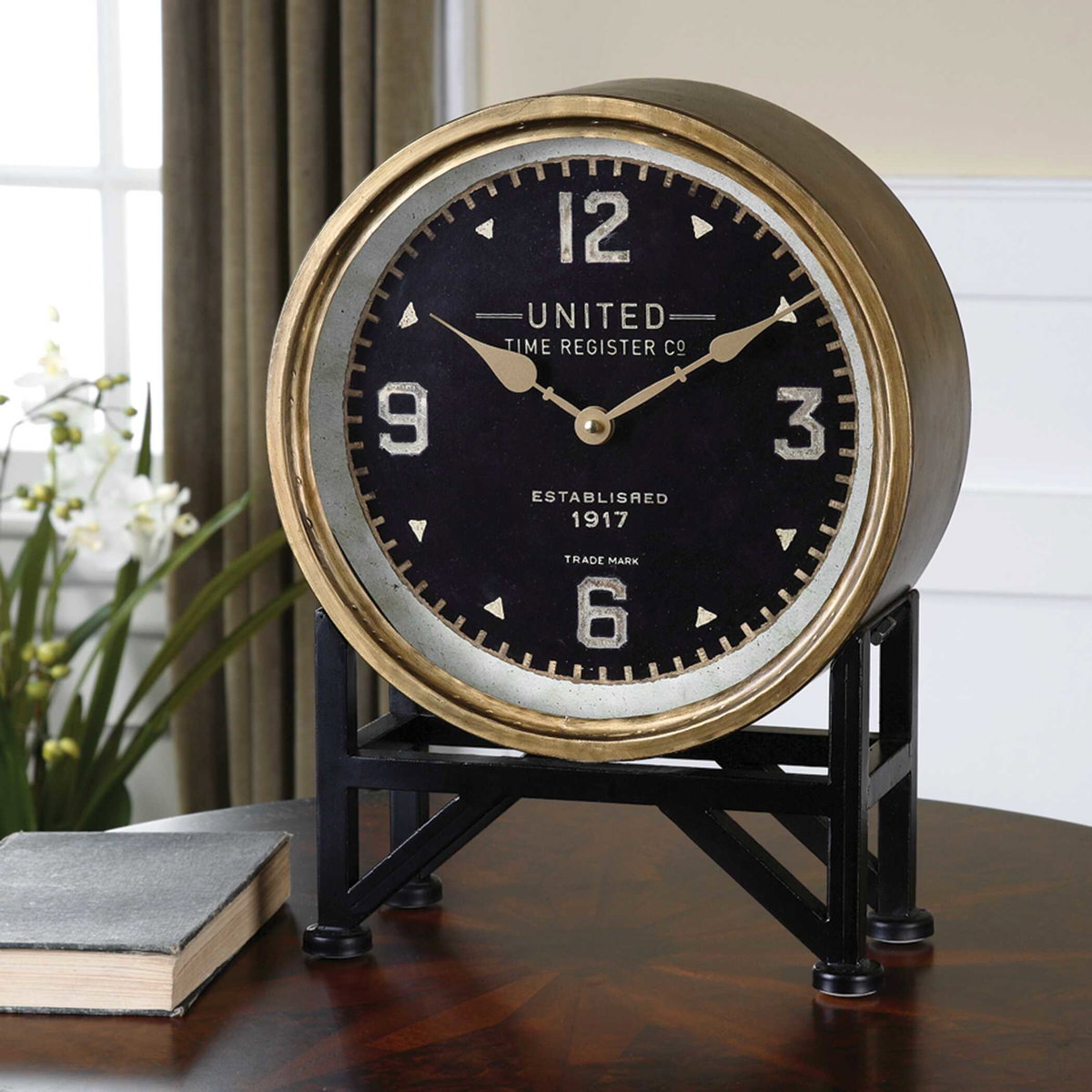 Shyam Table Clocks, by Uttermost, 12" width x 16" height x 5.37" depth View 3