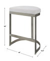 Ivanna Backless Silver Counter Stool, Counter & Bar Stool by Uttermost, 18" width x 26" height x 14.5" depth thumbnail 3