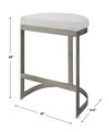 Ivanna Backless Silver Counter Stool, Furniture by Uttermost, 18" width x 26" height x 14.5" depth thumbnail 3