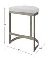 Ivanna Backless Silver Counter Stool thumbnail 2