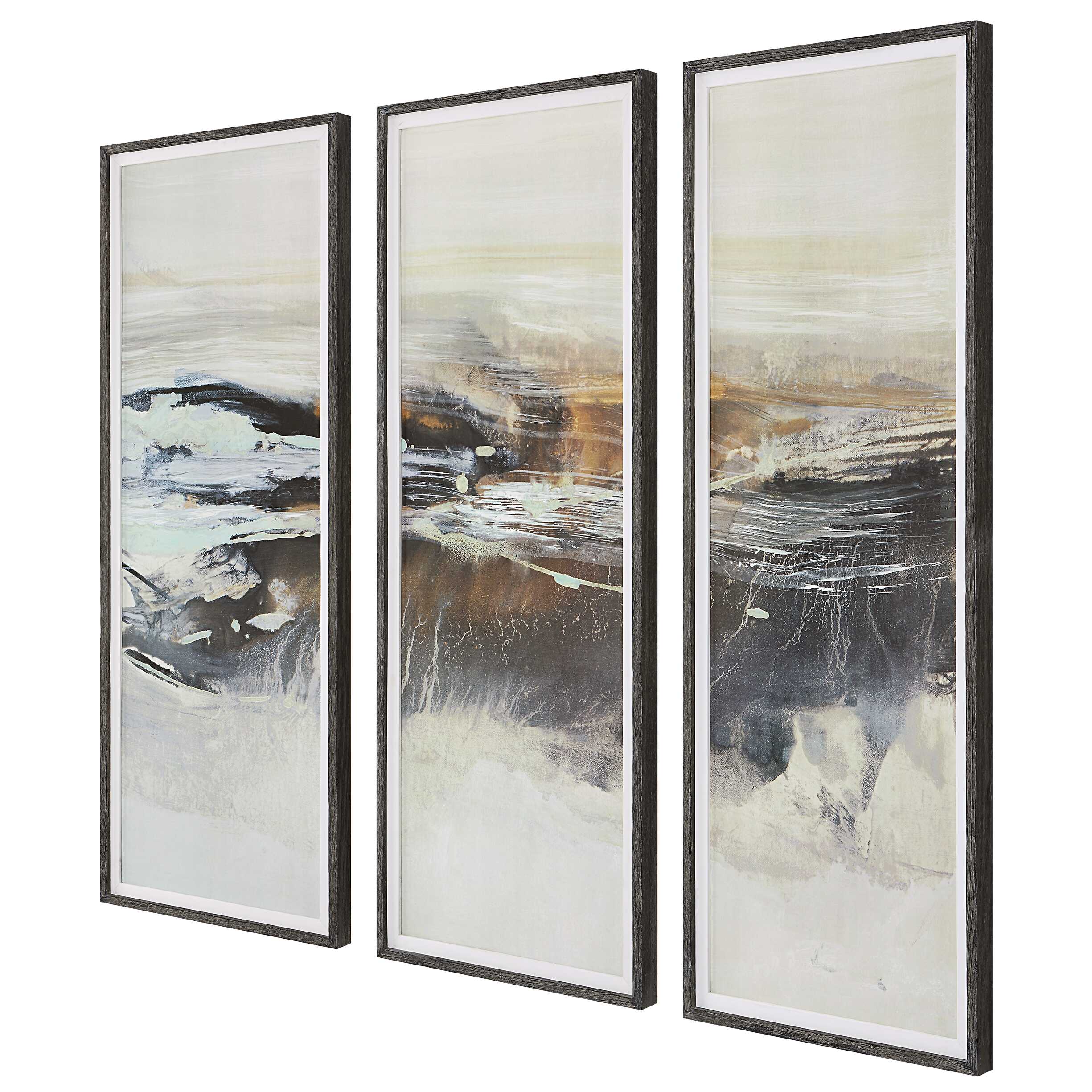 Graphite Horizon Framed Prints Set/3, Painting by Uttermost, 23" width x 63" height x 2" depth View 5