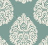 Teardrop Damask Teal Wallpaper, by York Wall, 27' length x 2'3" width x 0.02" depth thumbnail