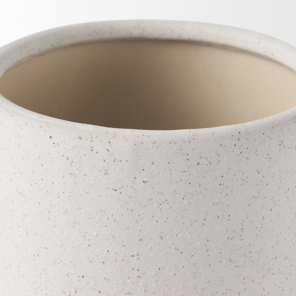 Dylan Small Textured Off White with Handles Ceramic Vase, by Mercana, 6.25" length x 9.5" width x 10" height View 10