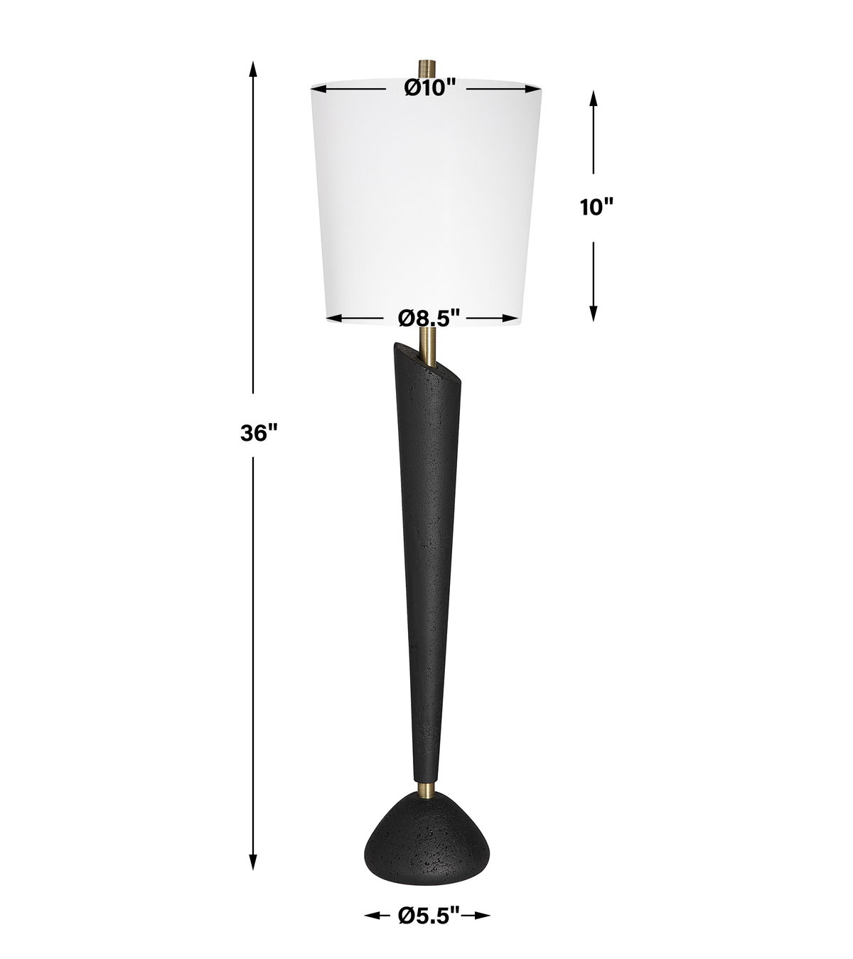 Cypher Modern Buffet Lamp, Table Lamp by Uttermost, 10" width x 36" height x 10" depth View 3