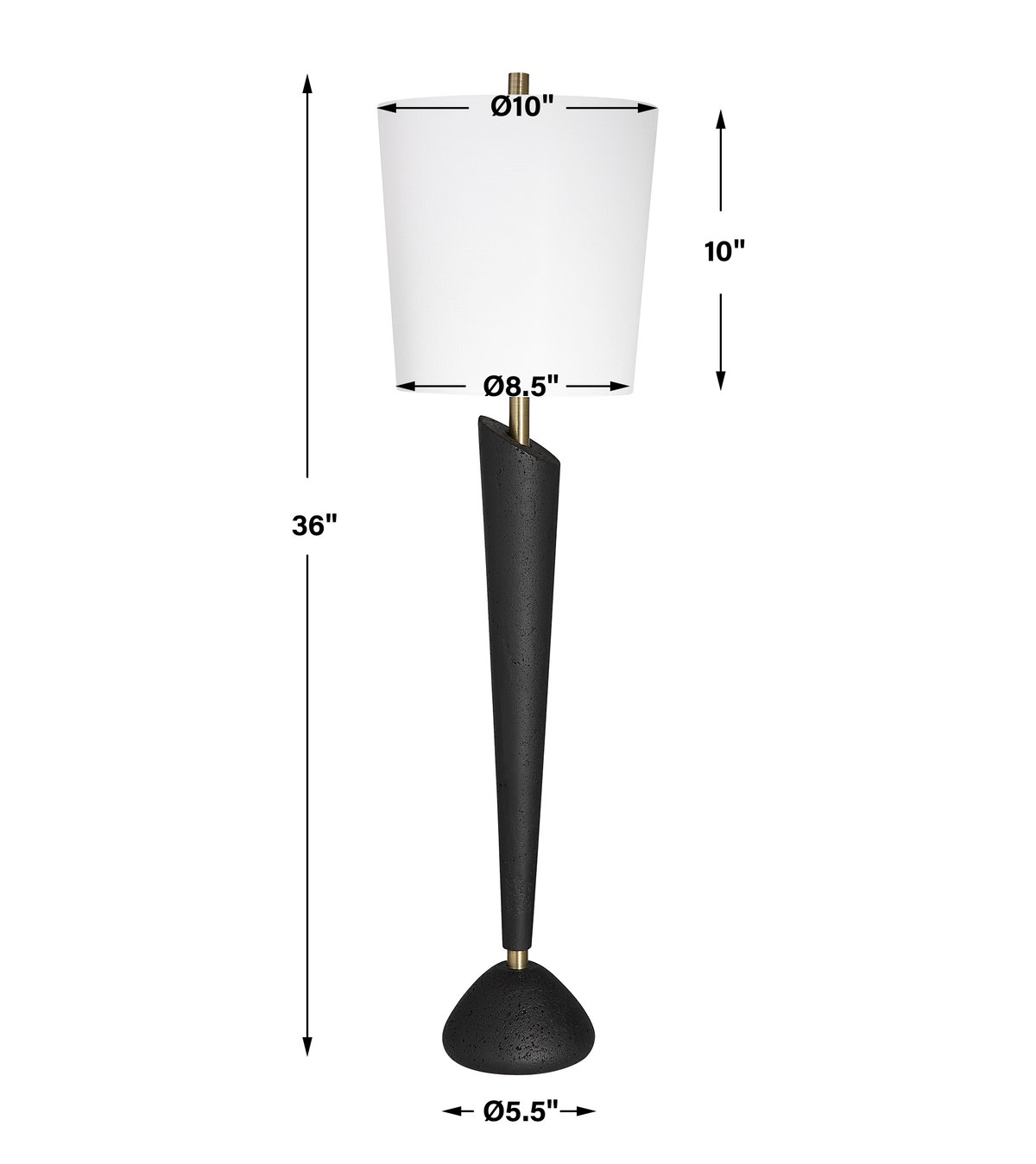 Cypher Modern Buffet Lamp, Table Lamp by Uttermost, 10" width x 36" height x 10" depth View 3