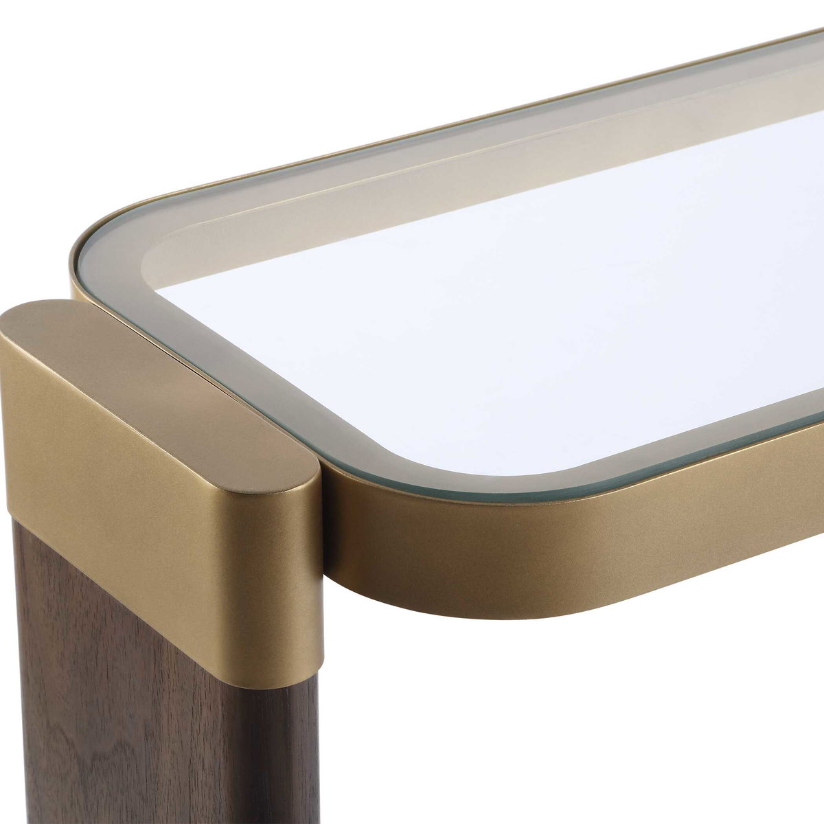 Ryles Glass Console Table, by Uttermost, 55.25" width x 31.75" height x 13.5" depth View 7