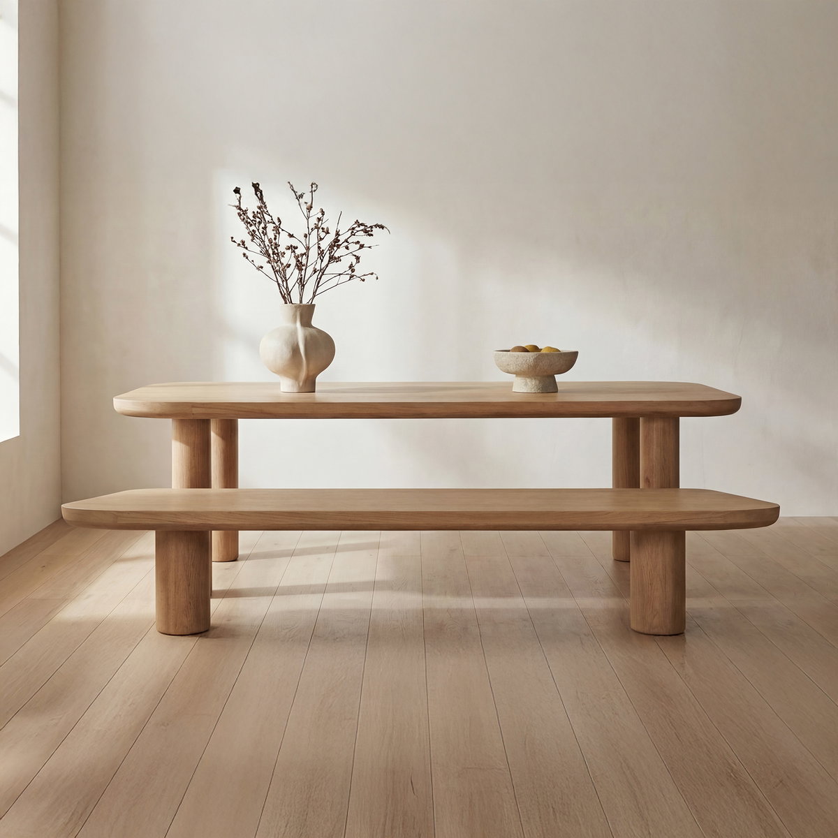 Anders Dining Bench Small Natural, Benche by Moe's Home, 67" width x 18" height x 16" depth View 7