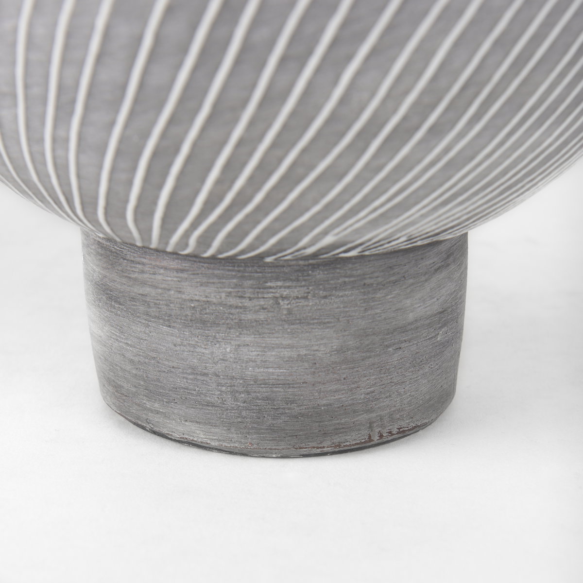 Blume 12.5H Off-White with Gray Textured Vase, by Mercana, 9.45" length x 9.45" width x 12.6" height View 8