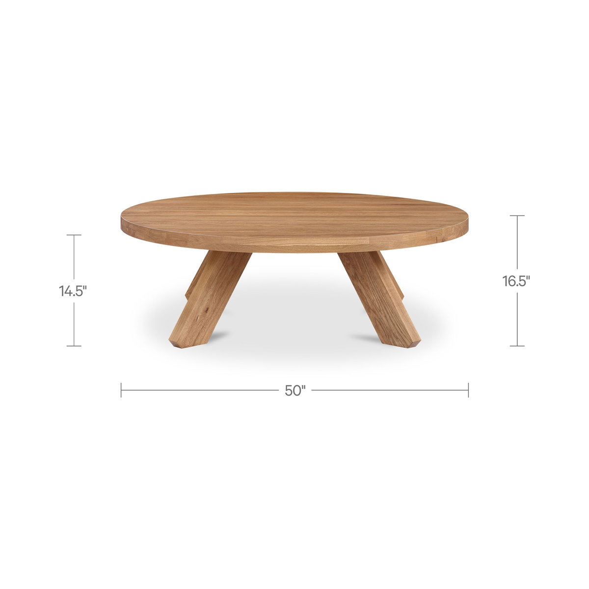 Alden Coffee Table Natural Oak, by Moe's Home, 50" width x 16.5" height x 50" depth View 11