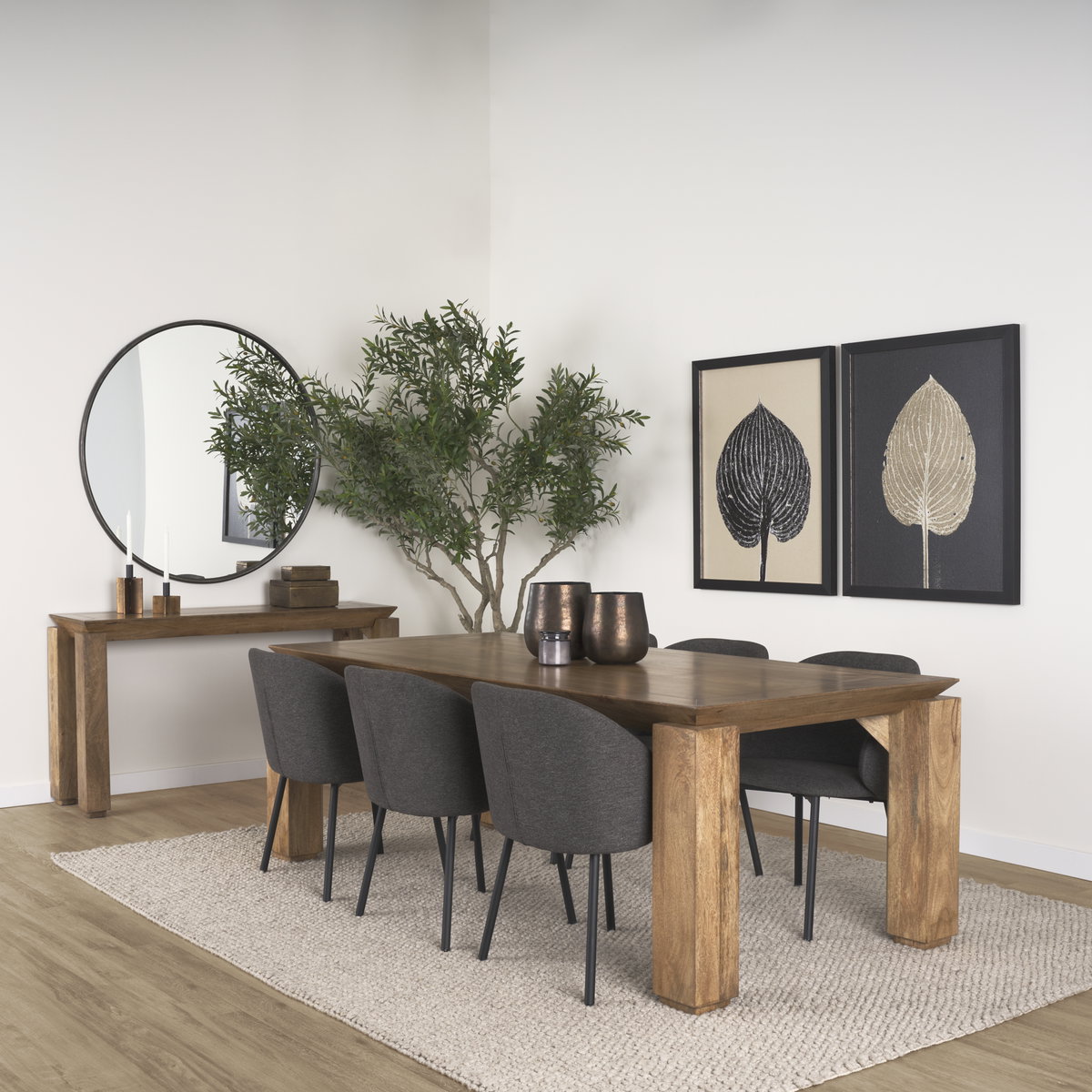Sapphira 84'L x 42'W Rectangular Dining Table | Modern | Med Brown Wood | Seats 8, by Mercana, 84" length x 42" width x 30" height View 2