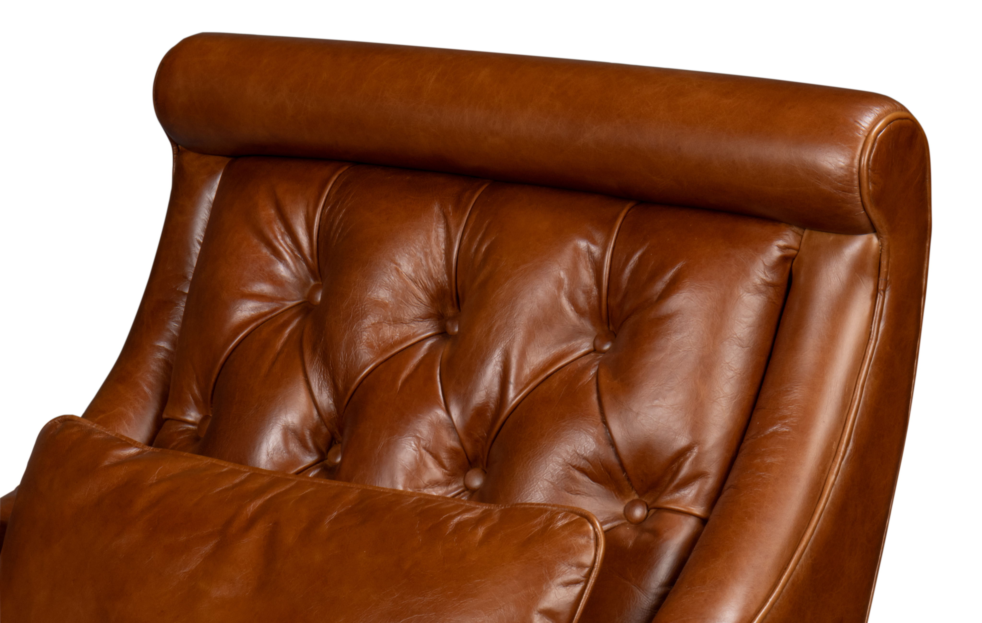 Benton Distilled Leather Chair Brown large image 