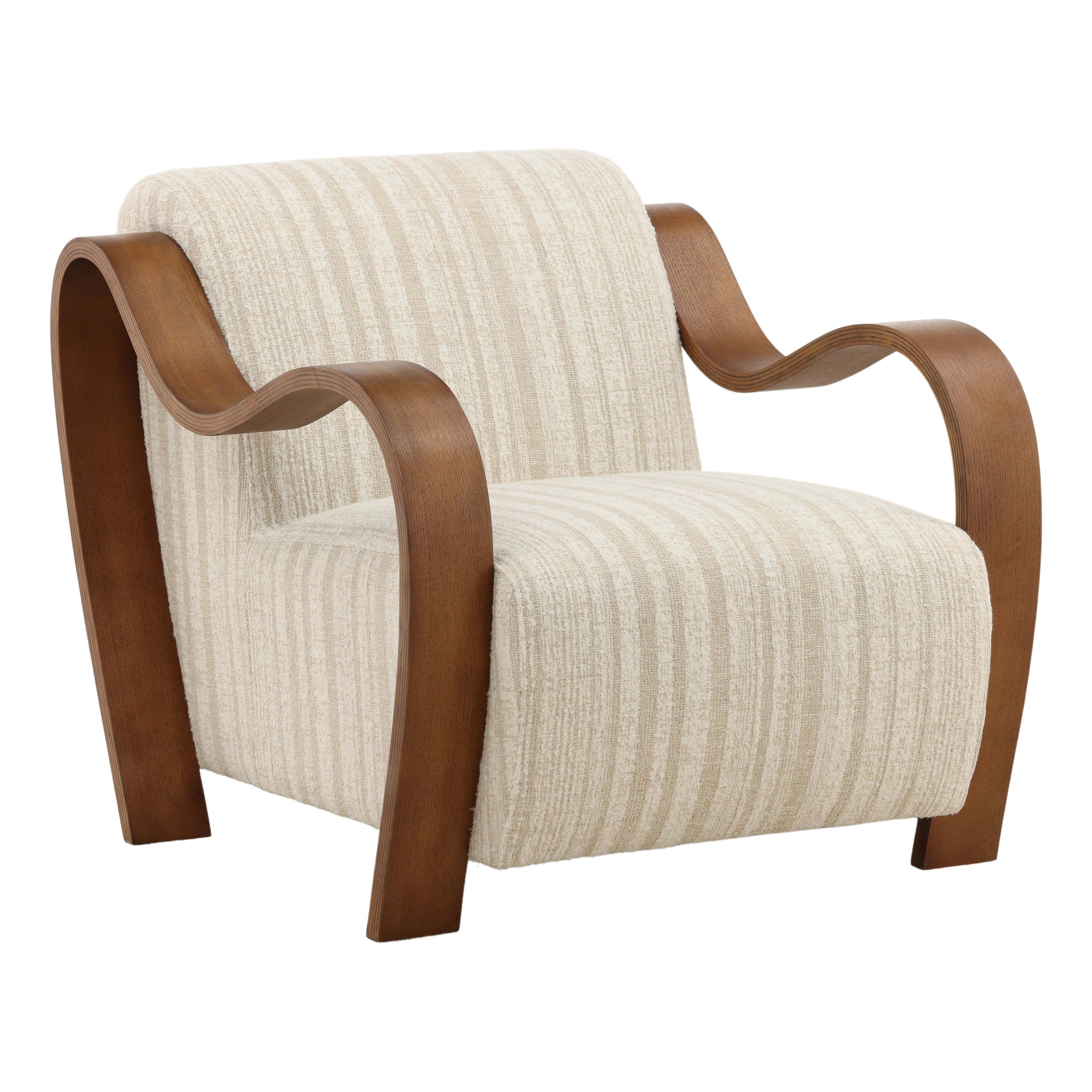 Amabel Occasional Chair Cream, Accent Chair by Dovetail, 30" width x 28.75" height x 36.5" depth View 1