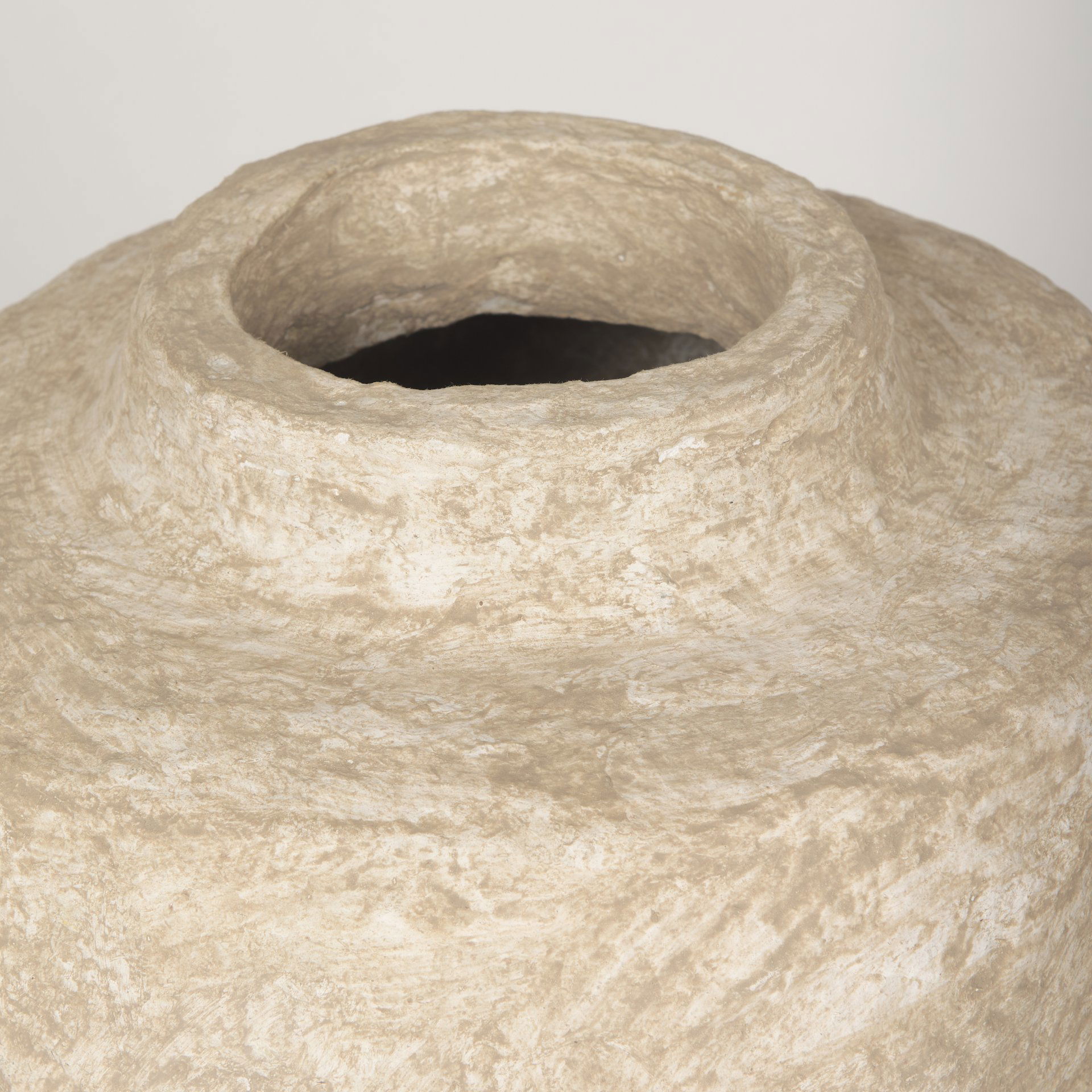 Rama Small Beige Paper Mache Floor Vase, by Mercana, 14" length x 14" width x 29" height View 5