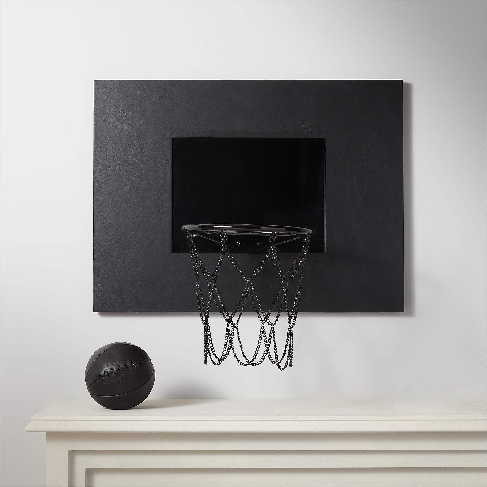 Online Designer Bedroom Black Leather Basketball Hoop