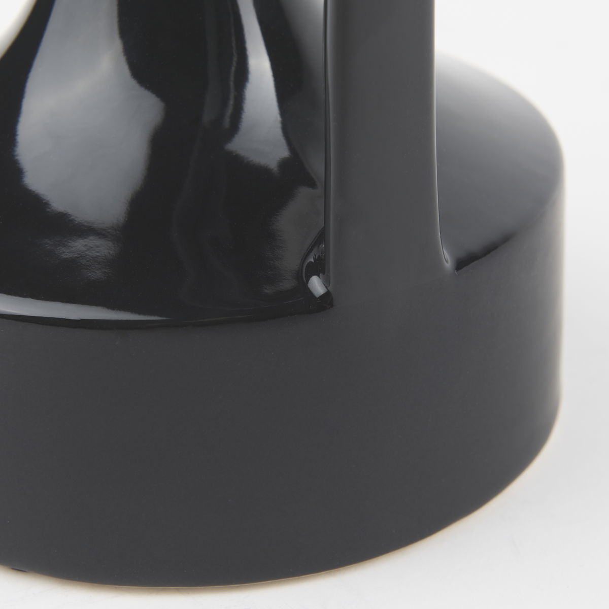 Burton 8.3H Small Glossy and Matte Black Ceramic Jug Vase, Decorative Jar by Mercana, 6.1" length x 6.1" width x 8.27" height View 10