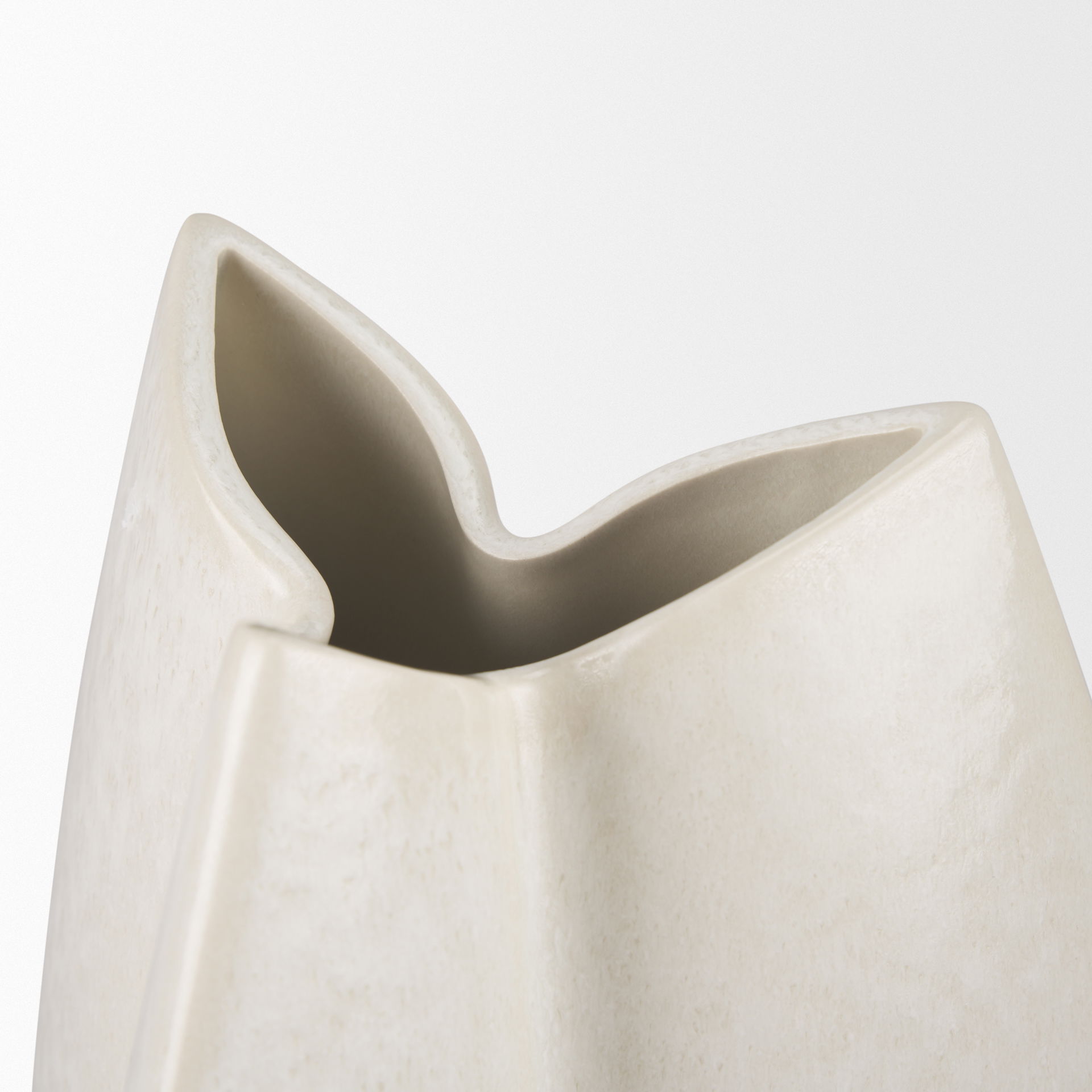 Vania Large Off White with Tan Textured Ceramic Vase, by Mercana, 10.43" length x 8.03" width x 15.5" height View 9