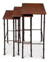 Kew Gardens Leather Nesting Tables, by Sarreid, 1'2" length x 1'11" width x 2'1" height thumbnail 11