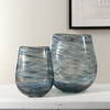 Aurora Swirl Glass Vases Set/2, by Uttermost, 6.5" width x 9.25" height x 8" depth thumbnail 2