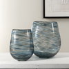 Aurora Swirl Glass Vases Set/2, by Uttermost, 6.5" width x 9.25" height x 8" depth thumbnail 2