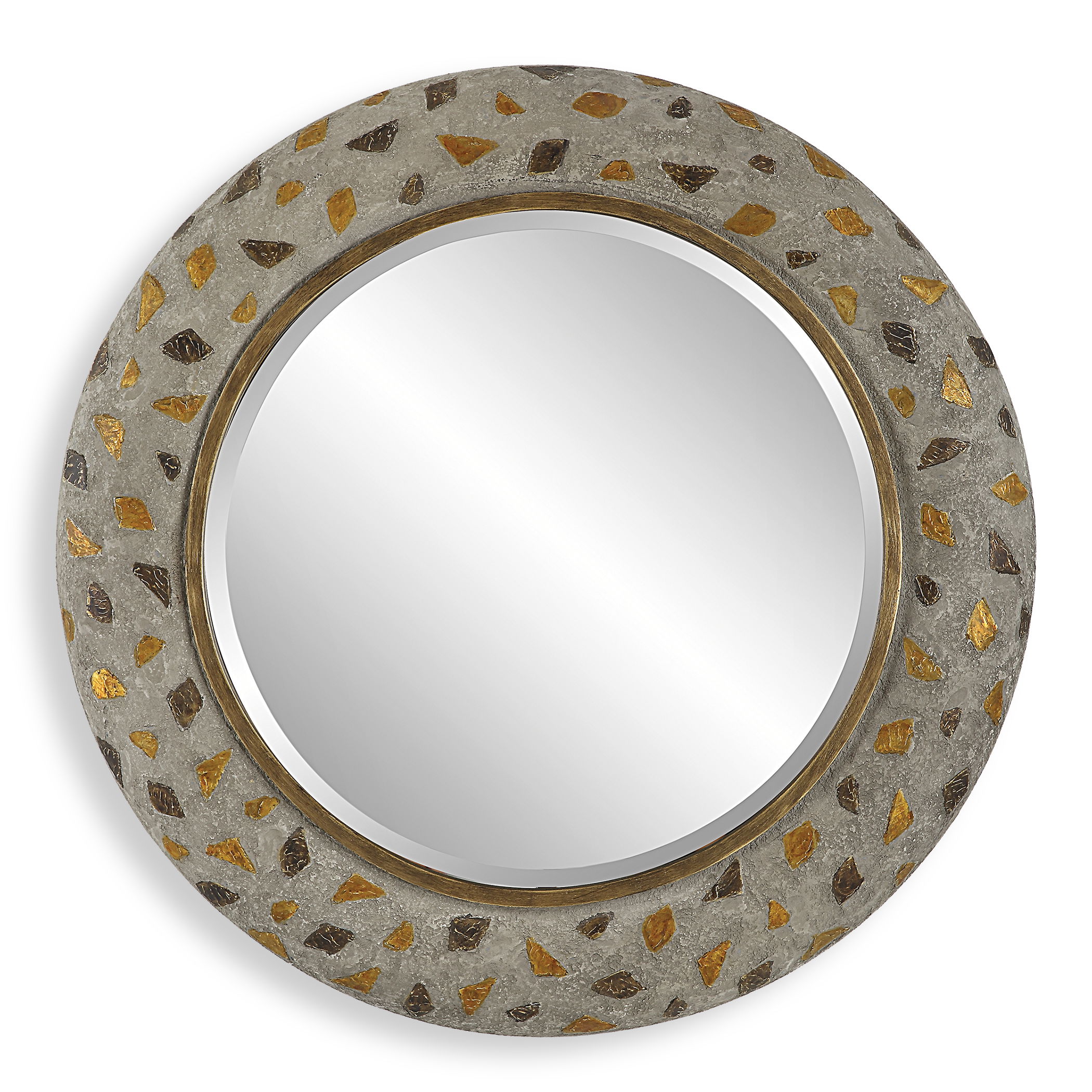 Copper Terrazzo Round Mirror large image 
