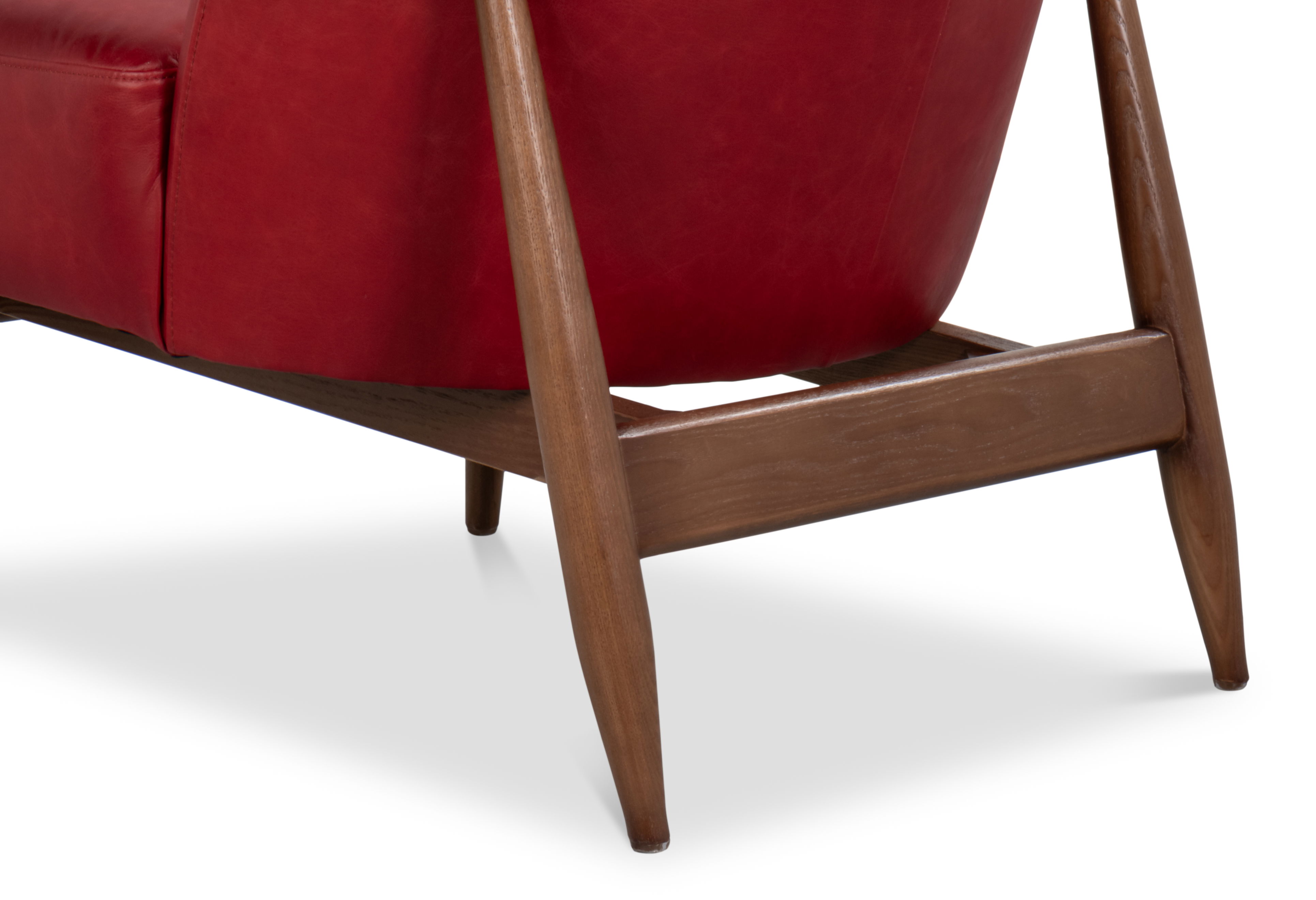 Pindar Armchair, Leather, New Rouge,Red large image 