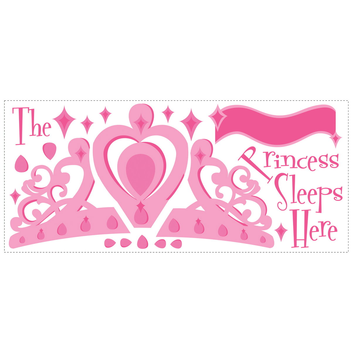 Princess Sleeps Here Peel & Stick Giant Wall Decal with Personalization, by York Wall, 3'3.6" length x 1'6" width x 0.02" depth