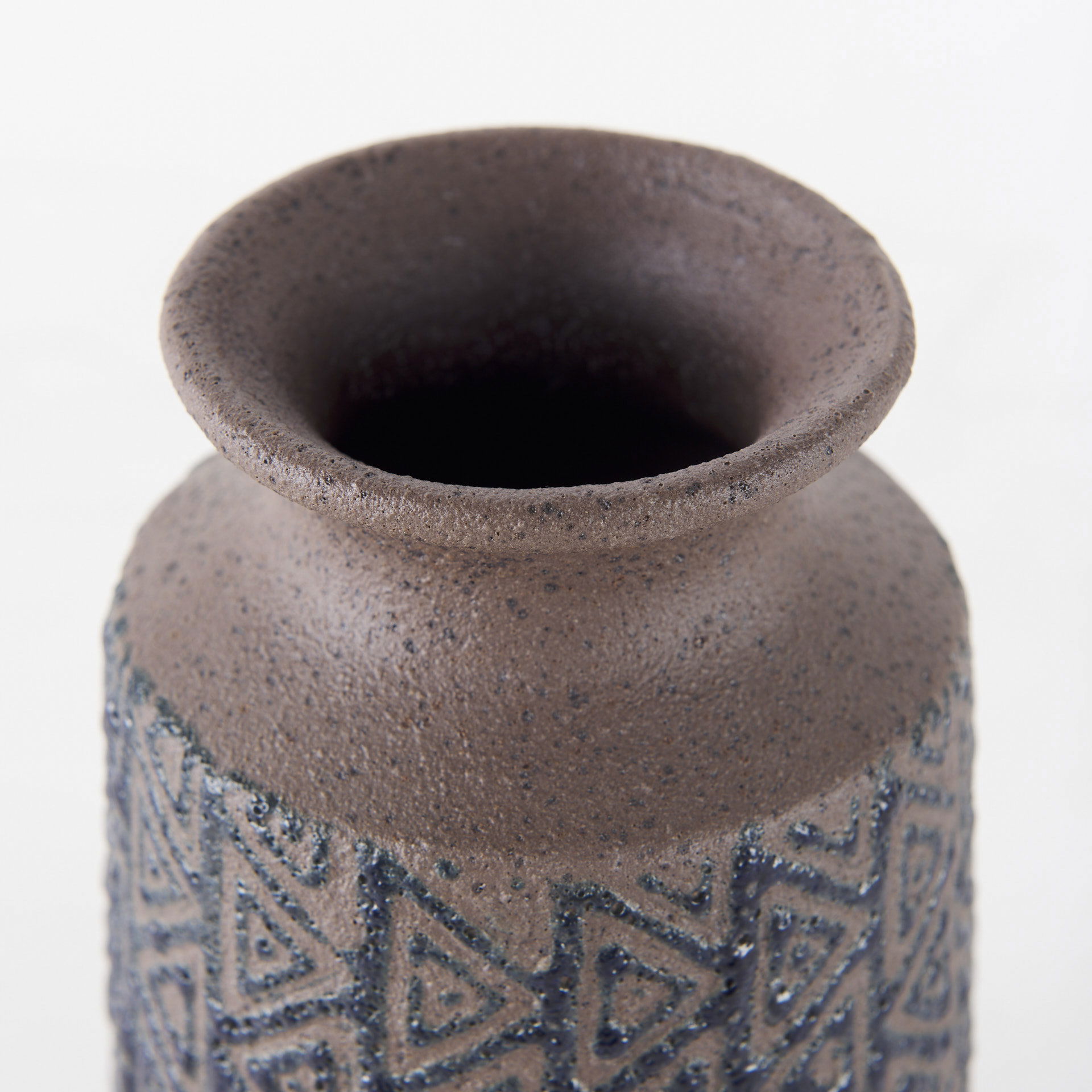Sefina II Medium Brown/Black Patterned Ceramic Vase large image 
