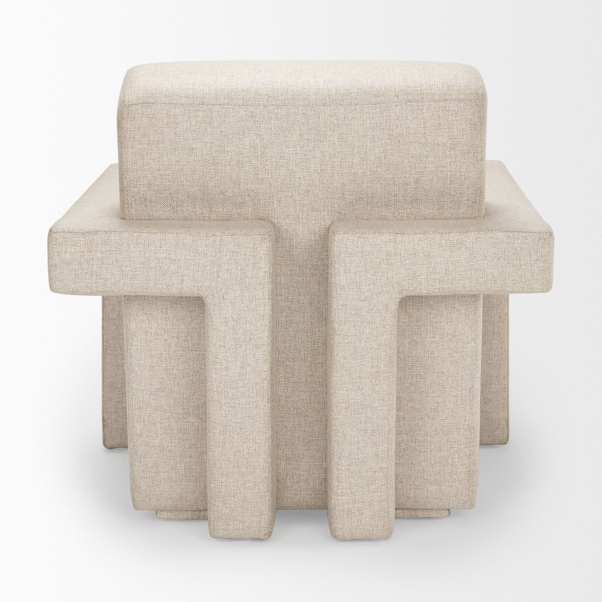 Sovereign Oatmeal Fully Upholstered Accent Chair, by Mercana, 28.25" length x 34.75" width x 29.5" height View 9