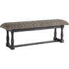 Denison 55L x 14.5W Black Beige Woven Cushion Top W Black Wood Base Accent Bench, Benche by Mercana, 55" length x 14.5" width x 19" height thumbnail 1