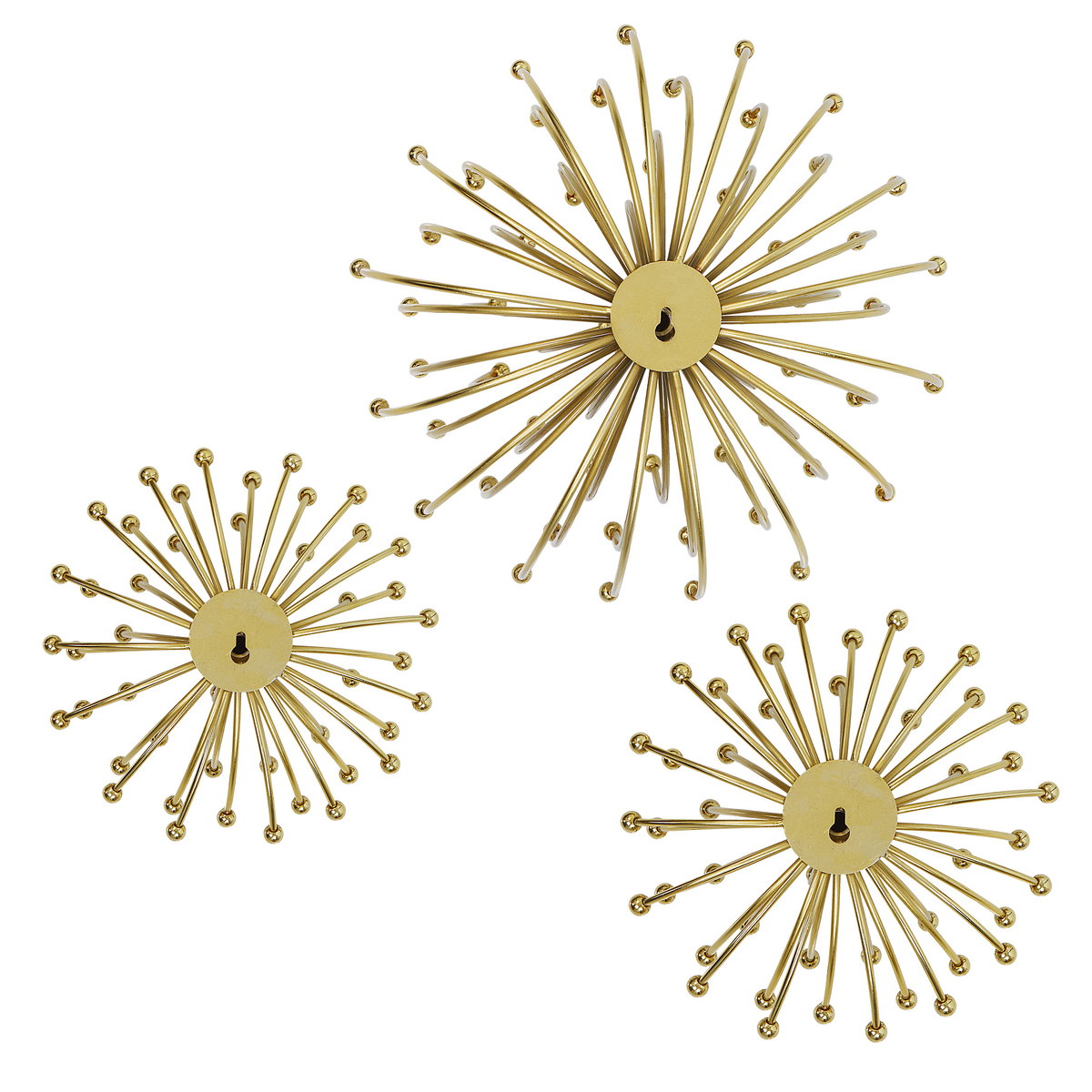 Aga Gold Metal Wall Decor Set/3, Art by Uttermost, 11.25" width x 7.5" height x 11.25" depth View 10