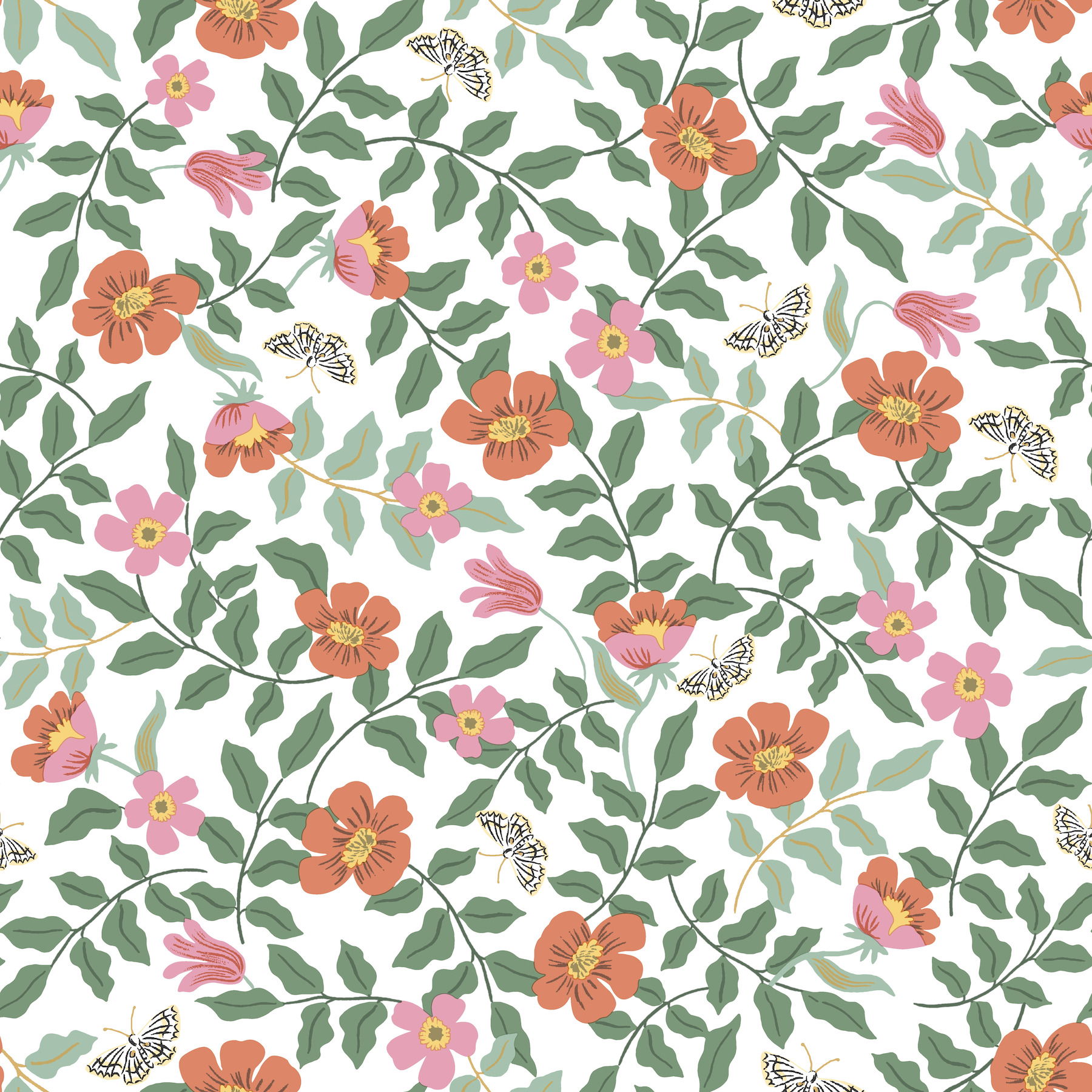 Primrose Rose & Cream Peel & Stick Wallpaper large image 