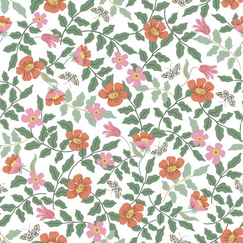 Primrose Rose & Cream Peel & Stick Wallpaper